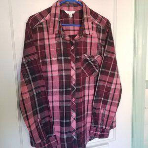 Time and Tru Pink/Black Plaid Shirt - Size 16/18 XL